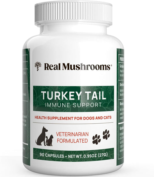 Turkey Tail Pet Support: Dog Multivitamins for Immune & Gut Health - Vet-Approved, Gluten-Free 90ct Supplement