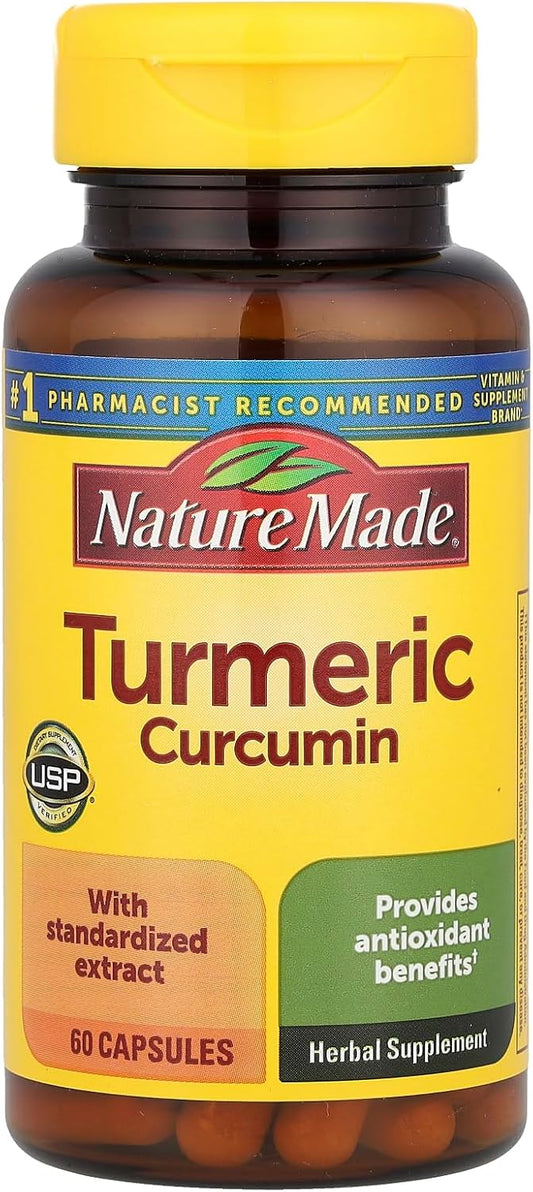 Turmeric 500 mg Capsules for Antioxidant Support - 60 Count by Nature Made