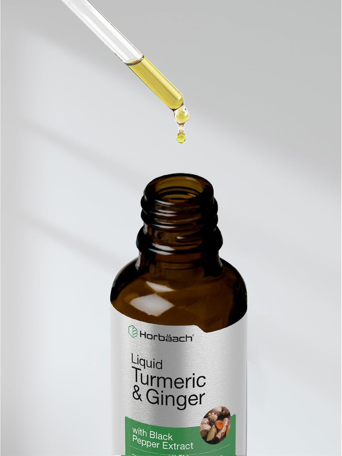 Turmeric and Ginger Herbal Liquid Extract with Black Pepper - Vegan, Non-GMO, Gluten Free - 4 fl oz