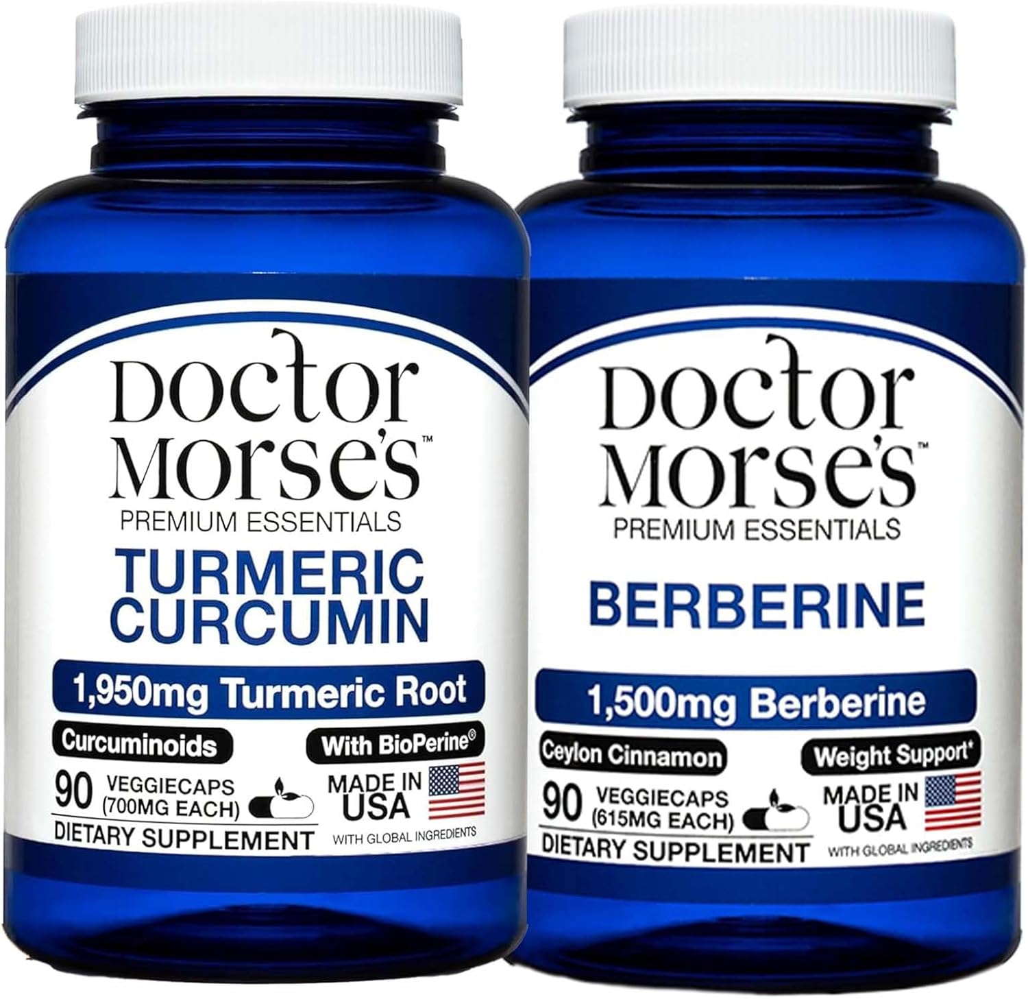Turmeric Curcumin & Berberine Bundle for Joint Support, Metabolism, Immune Boost - 1950mg & 1500mg Capsules with BioPerine & Ceylon Cinnamon - FDA-Registered, NSF-Certified - 90 Count - BoostGo Australia