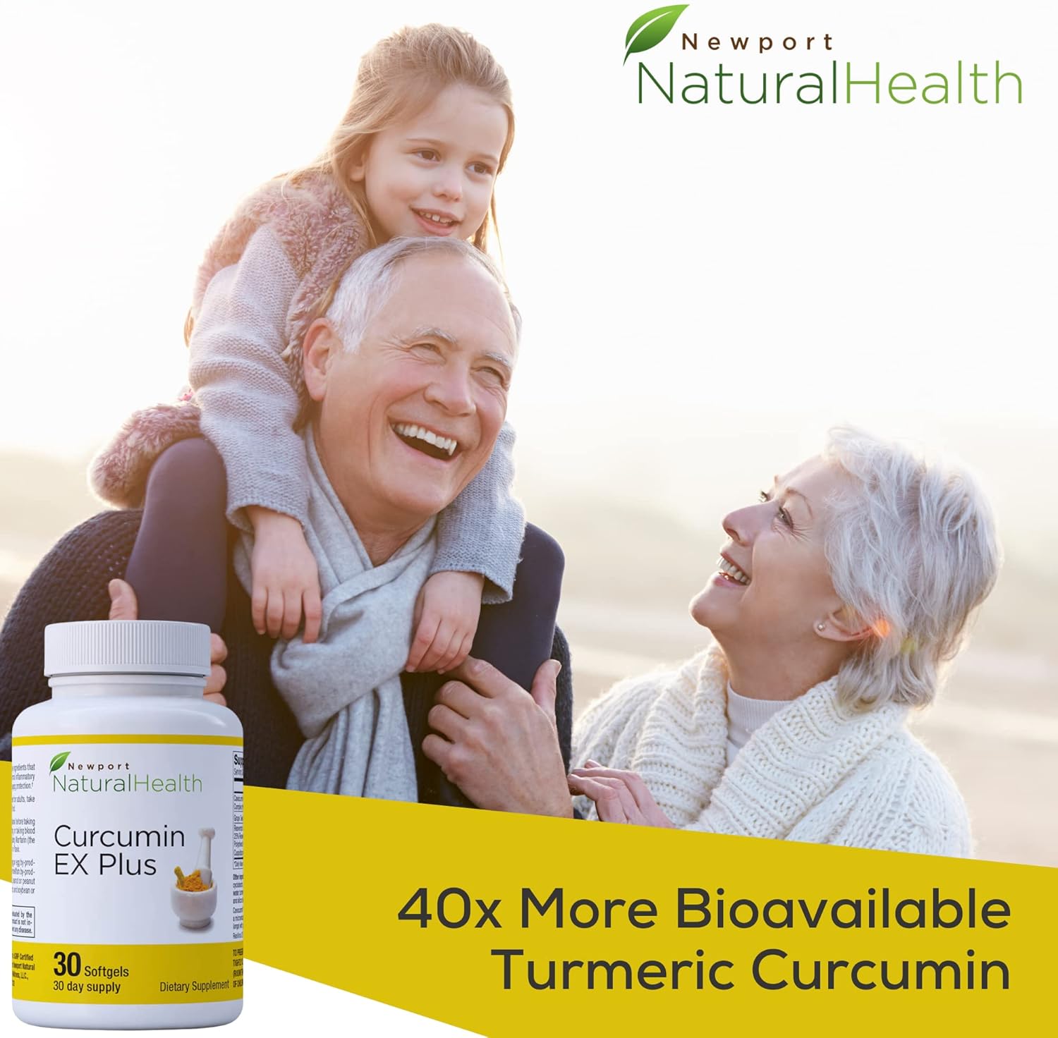 Turmeric Curcumin EX Plus Supplement with Grapeseed & Resveratrol for Joint & Heart Health, 500mg Capsules