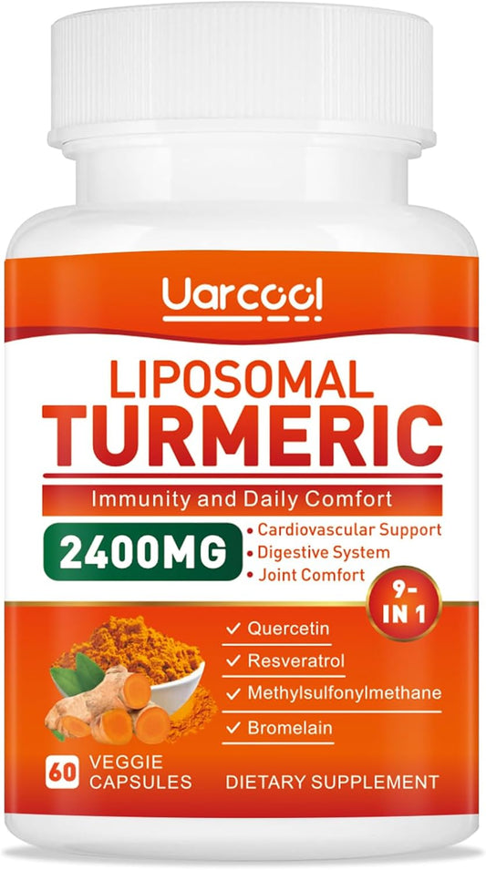 Turmeric Curcumin Supplement 2400mg with Black Pepper Extract - 60 Softgels for Joint Support and Maximum Absorption