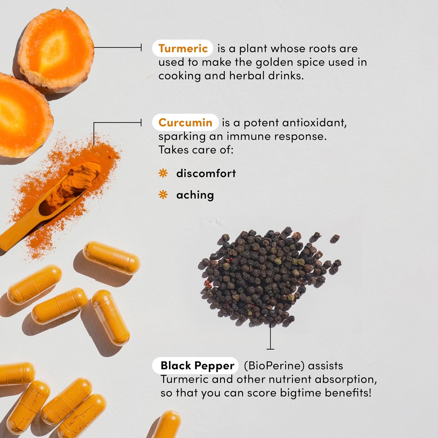 Turmeric Curcumin Supplement with Black Pepper - 95% Curcuminoids Extract - 500mg - 60 Capsules