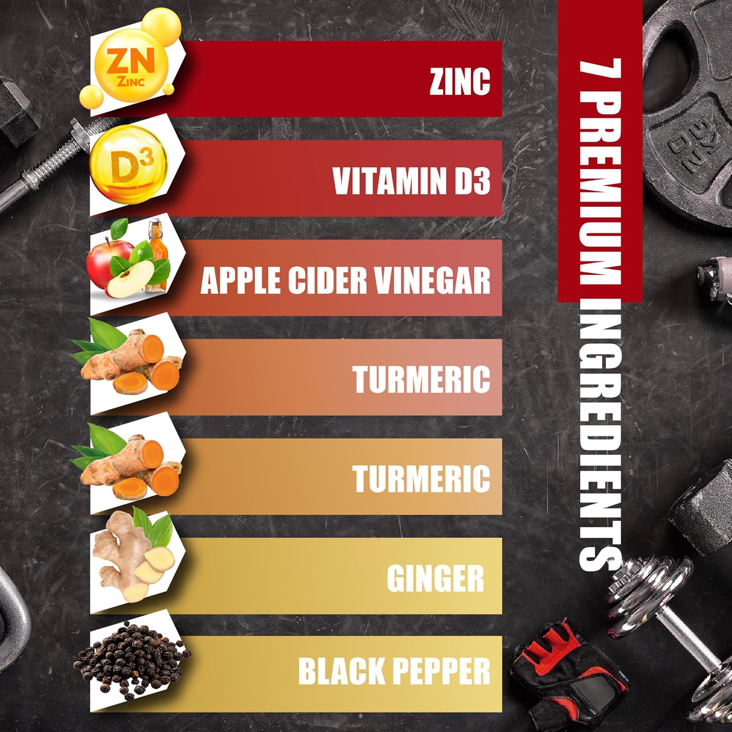 Turmeric Curcumin Supplement with Ginger, Apple Cider Vinegar, Black Pepper - 90 Capsules - 3 Month Supply