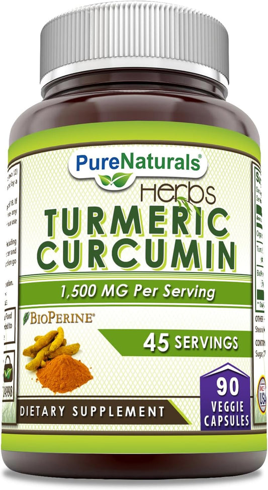 Turmeric Curcumin with Bioperine 2250 mg Per Serving | Non-GMO Veggie Capsules | Gluten Free | Made in USA - 90 Count