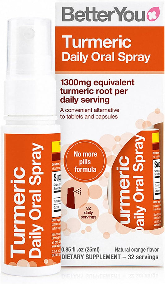 Turmeric Oral Spray - Liquid Supplement - Easy Pill Alternative - Natural Orange Flavor - 0.85 oz Bottle