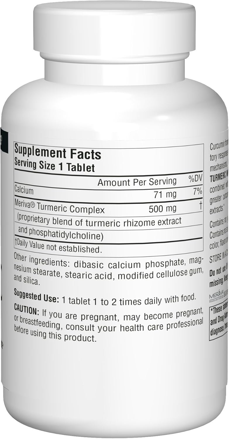 Turmeric with Meriva by Source Naturals - 120 Tablets, 500mg for Healthy Inflammation Support