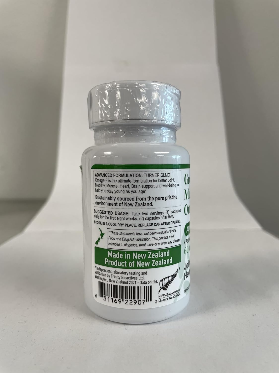 TURNER NZ Green Lipped Omega-3 Mussel Oil, High Potency with UAF1000+ Antioxidant, Joint Comfort & Mobility, No Fishy Taste, 3 Bottles, 180 Softgels
