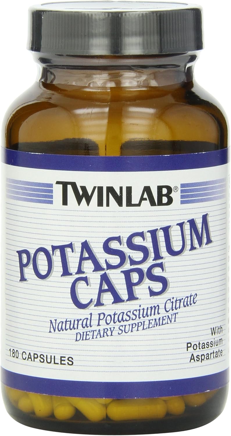 Twinlab Potassium Capsules, 540 Count - Bulk Pack of 3 for Healthy Electrolyte Balance and Muscle Function