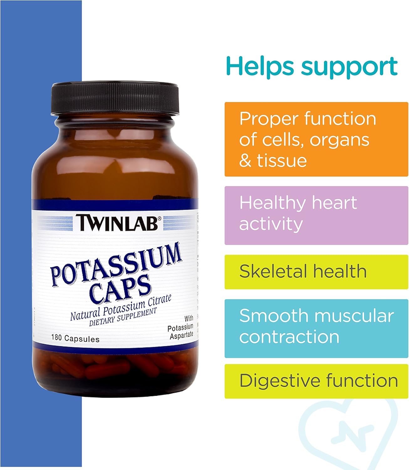 Twinlab Potassium Capsules, 540 Count - Bulk Pack of 3 for Healthy Electrolyte Balance and Muscle Function