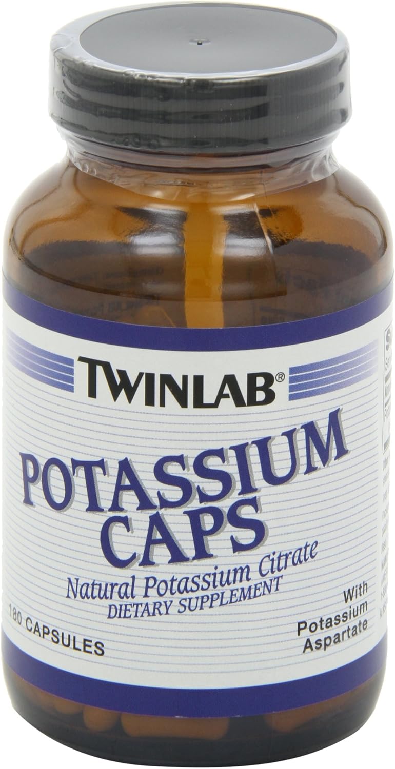 Twinlab Potassium Capsules, 540 Count - Bulk Pack of 3 for Healthy Electrolyte Balance and Muscle Function