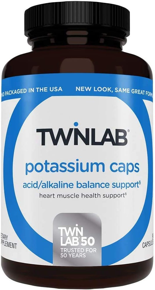 TwinLab Potassium Capsules with Potassium Aspartate - 90 Capsules