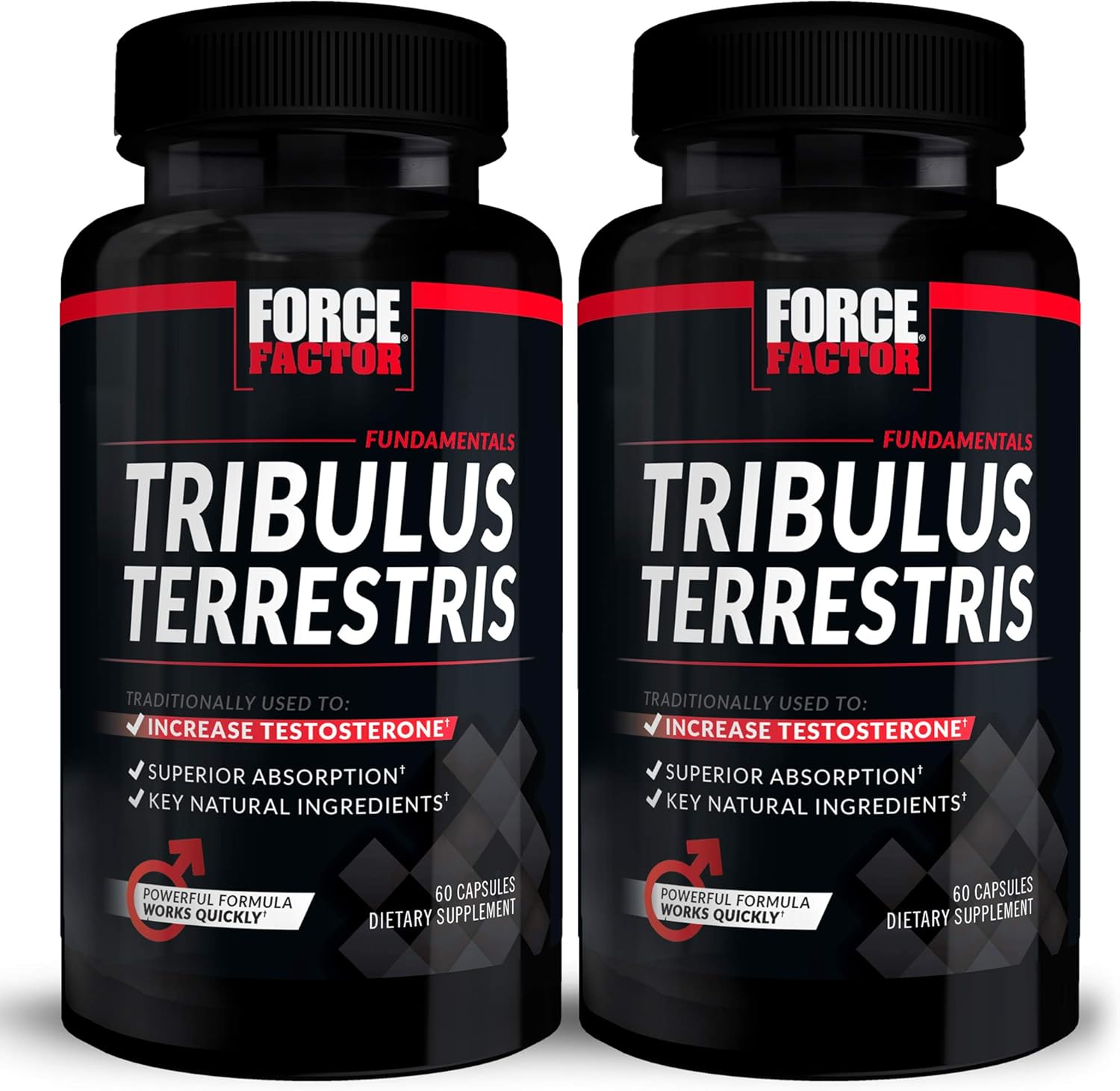 Two-Pack Force Factor Tribulus Terrestris 60ct Dietary Supplement for Men's Health