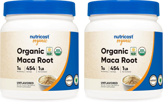 Two-Pack of Nutricost Organic Maca Root Powder - 1 LB Each