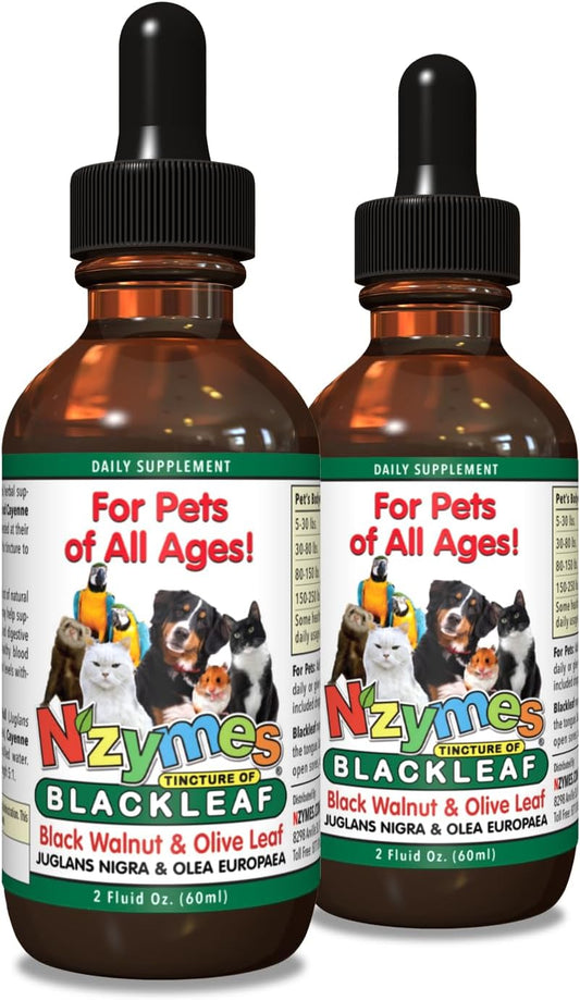 Two Pack of Nzymes BlackLeaf Pet Tincture - All-Natural and Organic Formula for Pets