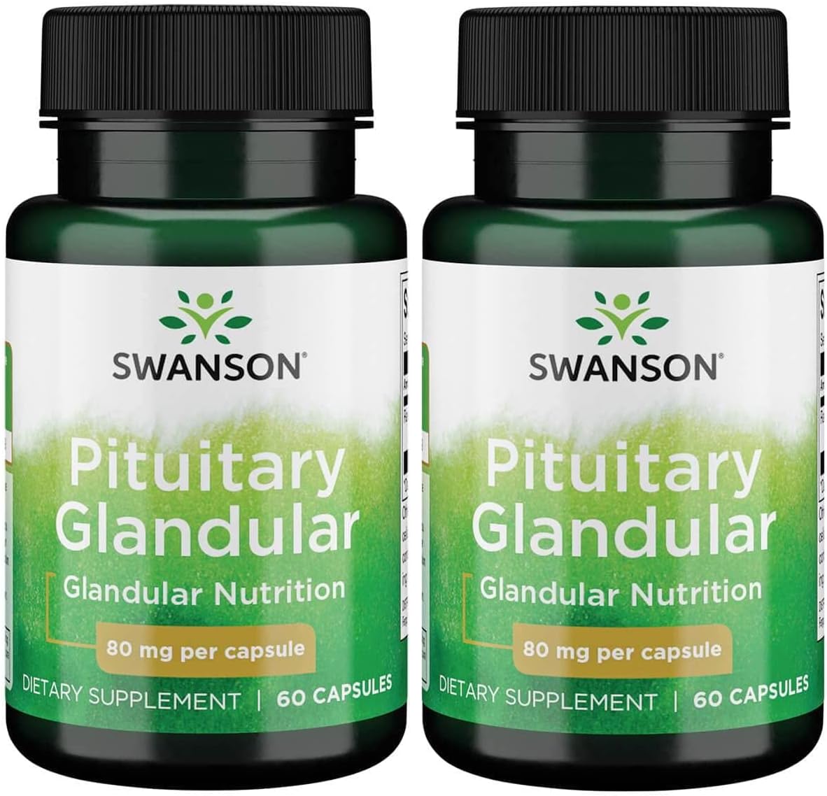 Two Pack of Swanson Raw Pituitary Glandular 80mg Capsules - 120 Total Capsules
