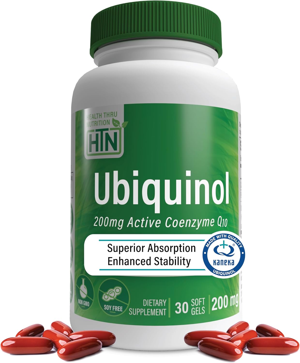 Ubiquinol 200mg Softgels with Kaneka QH CoQ-10 | Enhanced Bioavailability for Cardio & Mitochondria Health | Non-GMO - 30ct
