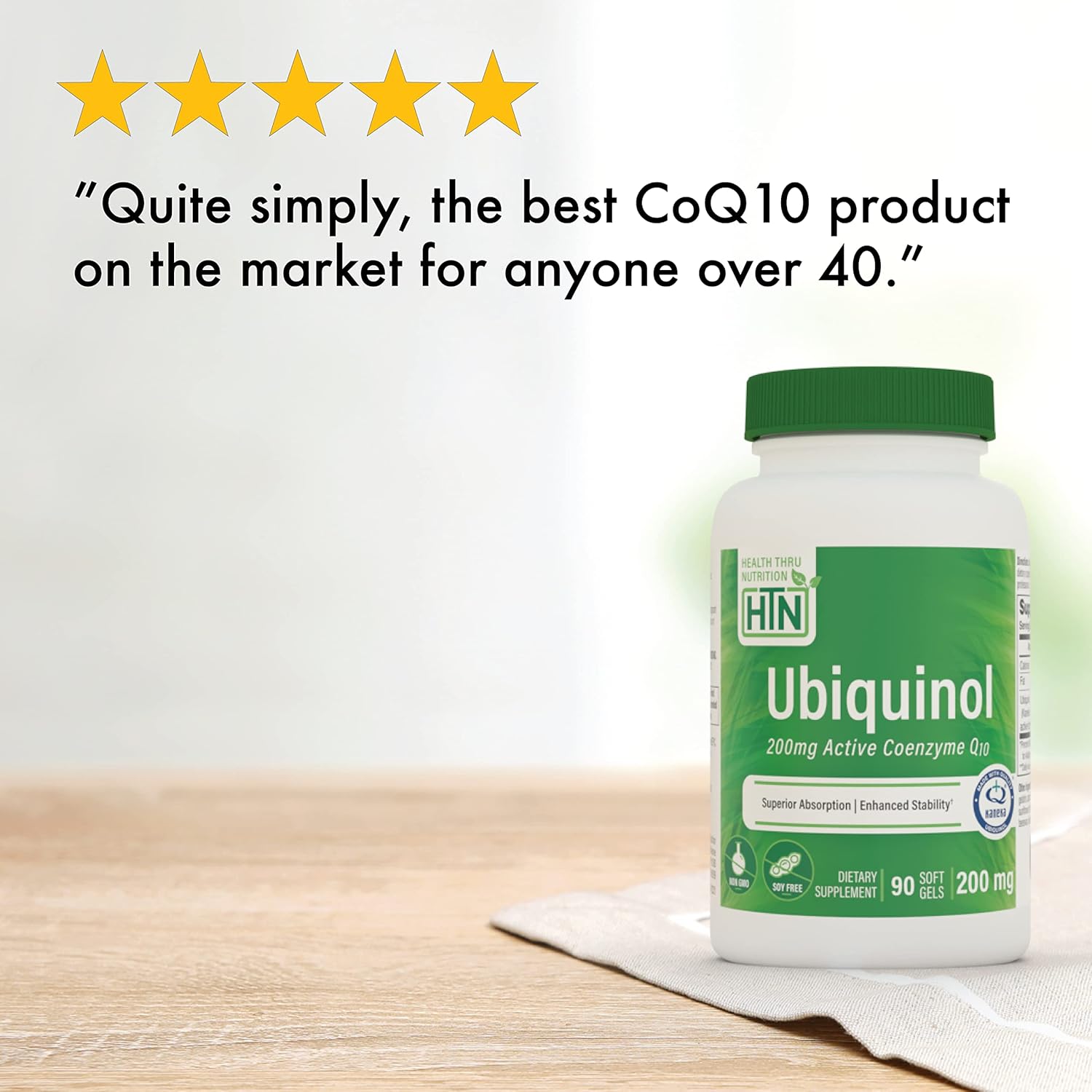 Ubiquinol 200mg Softgels with Kaneka QH CoQ-10 | Enhanced Bioavailability for Cardiovascular & Mitochondria Support | Non-GMO | 90 Count