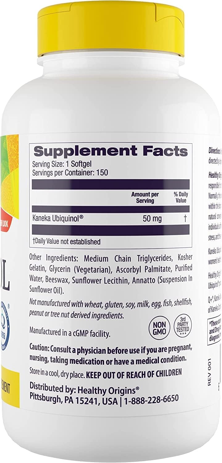 Ubiquinol CoQ10 Supplements 50mg - Heart Health & Antioxidant Support - Kaneka Ubiquinol Softgels - Gluten-Free & Non-GMO - 150 Count