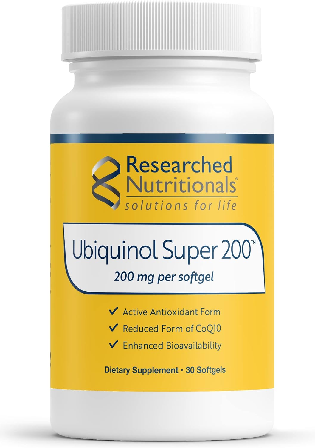 Ubiquinol Super 200 - High Absorption CoQ10 200mg Softgels - Heart Health & Energy Support - Antioxidant Supplement (30 Count)