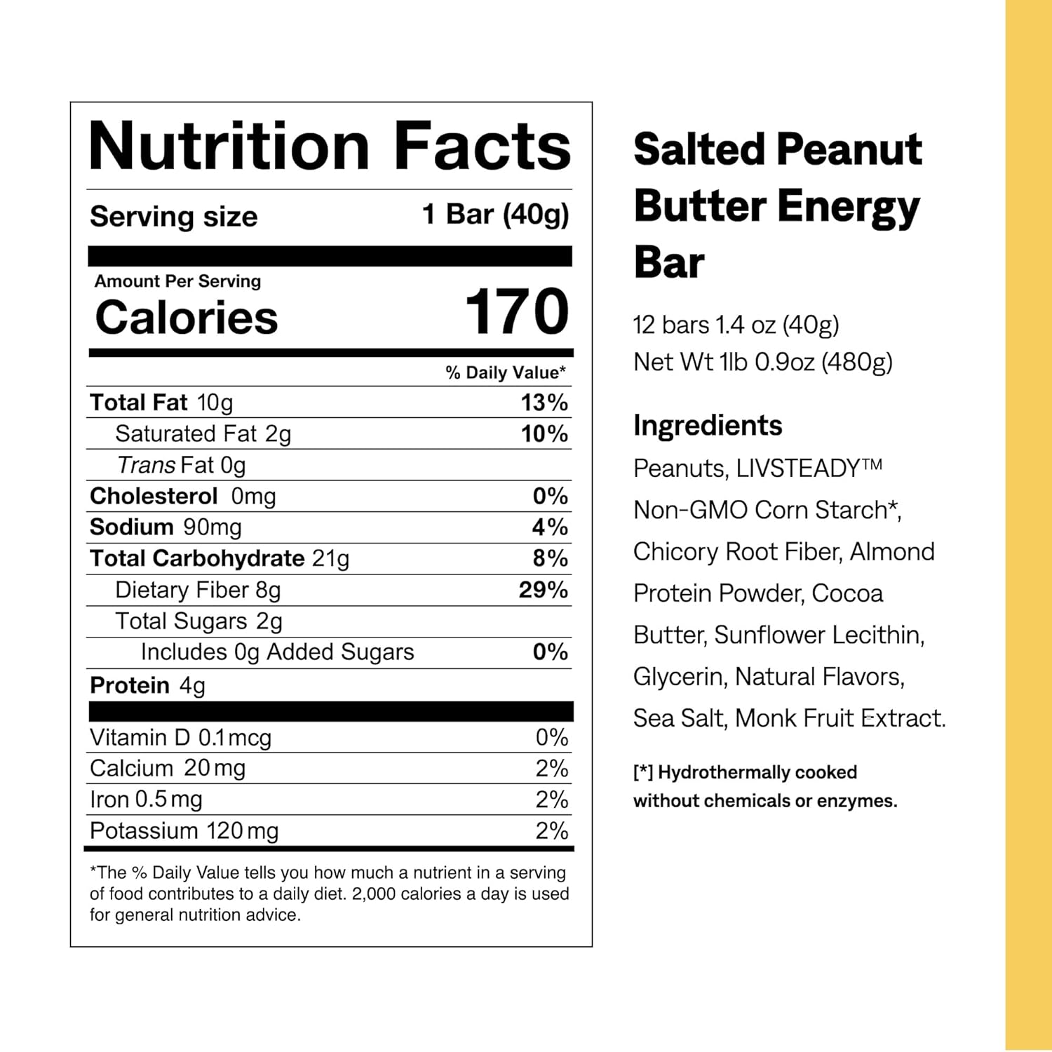 UCAN Salted Peanut Butter Energy Bars - Low Sugar, Low Calorie, Gut Friendly, Vegan, Non-GMO - Ideal for Running, Cycling, Fitness - Pre & Post Workout - 12 Count - BoostGo Australia