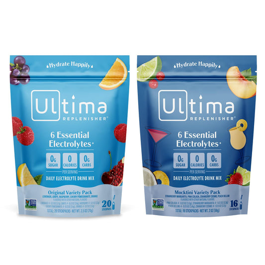 Ultima Replenisher Electrolyte Powder Drink Mix Variety Pack - 36 Stickpacks, Hydration with 6 Electrolytes and Minerals, Keto-Friendly, Non-GMO, Sugar-Free