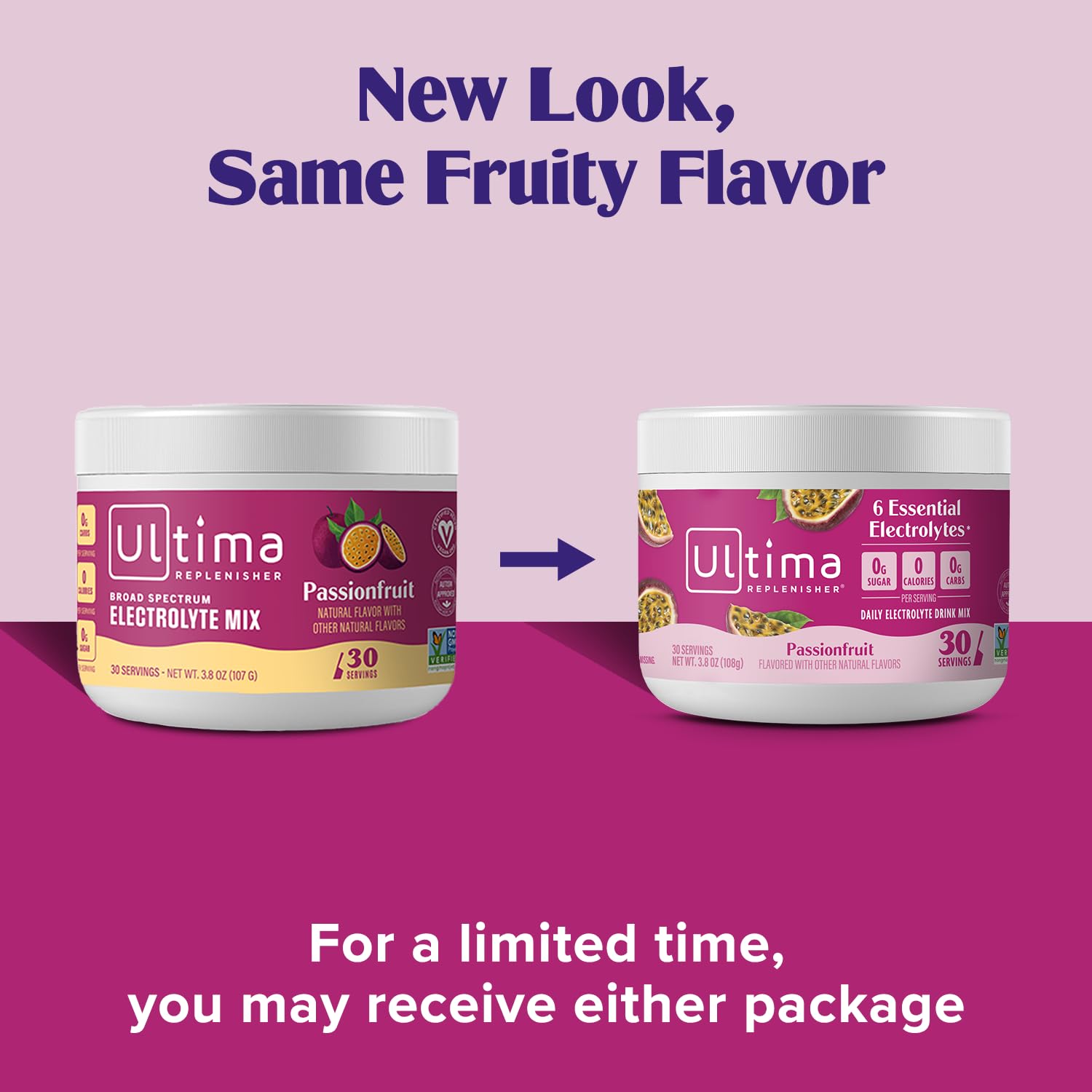 Ultima Replenisher Passionfruit Electrolyte Powder Drink Mix - 30 Servings - Hydration Powder with 6 Electrolytes & Trace Minerals - Keto Friendly, Non-GMO, Sugar-Free