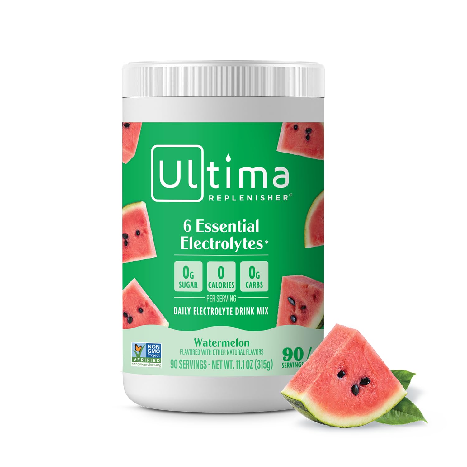Ultima Replenisher Watermelon Electrolyte Powder Drink Mix - 90 Servings, Hydration with 6 Electrolytes - Keto, Vegan, Non-GMO, Sugar-Free