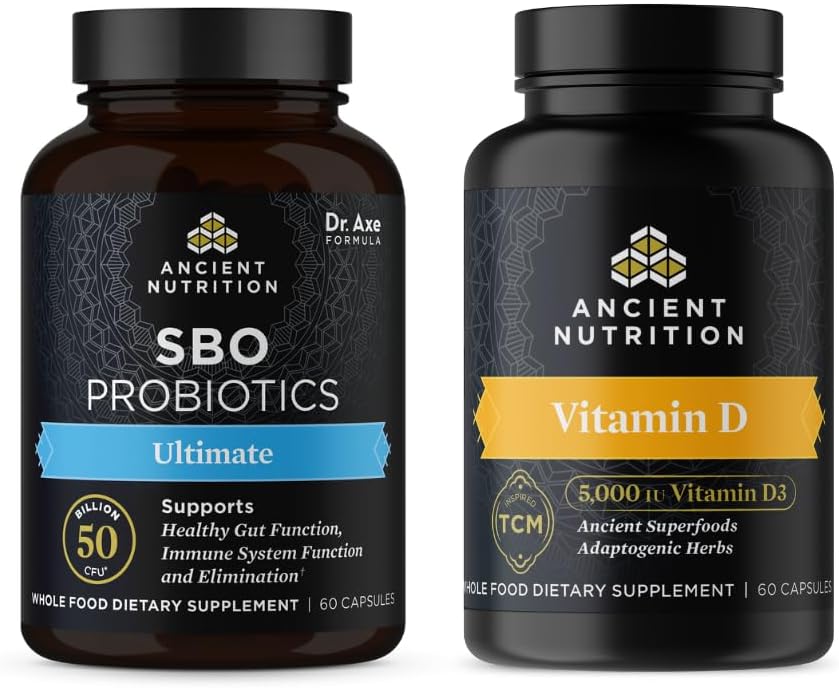 Ultimate Ancient Nutrition SBO Probiotics Capsules with Vitamin D, 60 + 90 Count