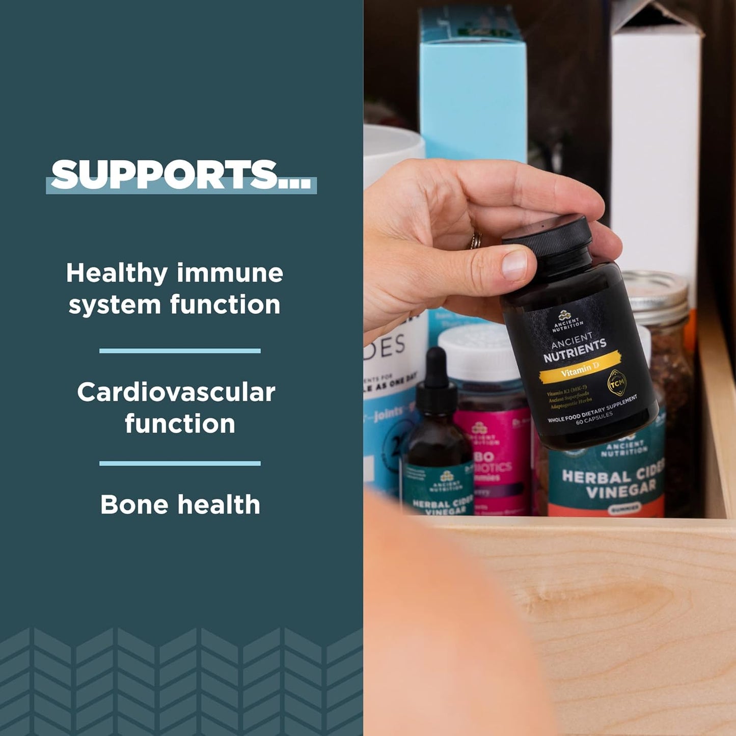 Ultimate Ancient Nutrition SBO Probiotics Capsules with Vitamin D, 60 + 90 Count