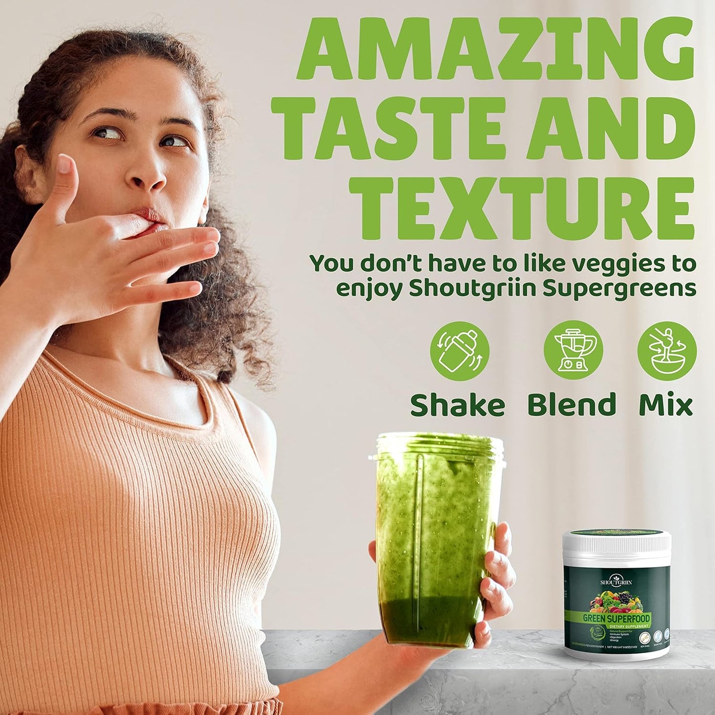 Ultimate Athletic Performance Superfood Powder: SHOUTGRIIN Primal Greens - Vegetable Blend for Optimal Health & Beyond Ordinary Greens