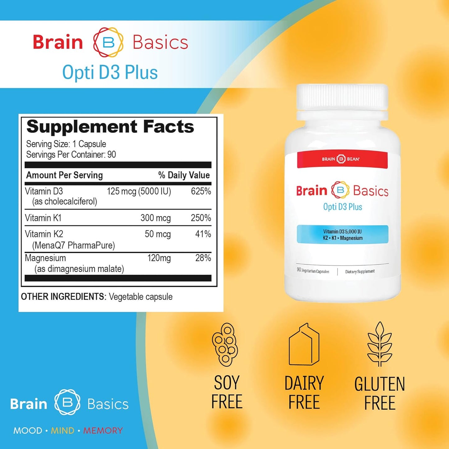 Ultimate Brain Basics, Immune System & Gut Health Bundle: Pure Colostrum, Opti Zinc Plus, & Opti D3 Plus Supplements for Total Immunity & Nutrition