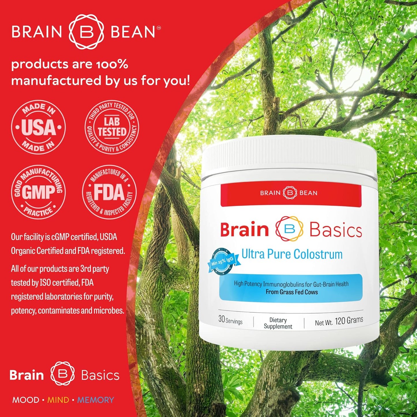 Ultimate Brain Basics, Immune System & Gut Health Bundle: Pure Colostrum, Opti Zinc Plus, & Opti D3 Plus Supplements for Total Immunity & Nutrition
