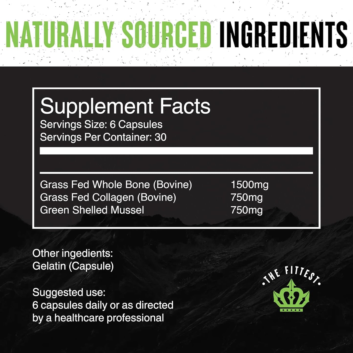 Ultimate Green Lipped Mussel Supplement with Bovine Cartilage and Bone for Healthy Joints, Bones, and Collagen - Types 1, 2, 3, 5, 10 | The Fittest