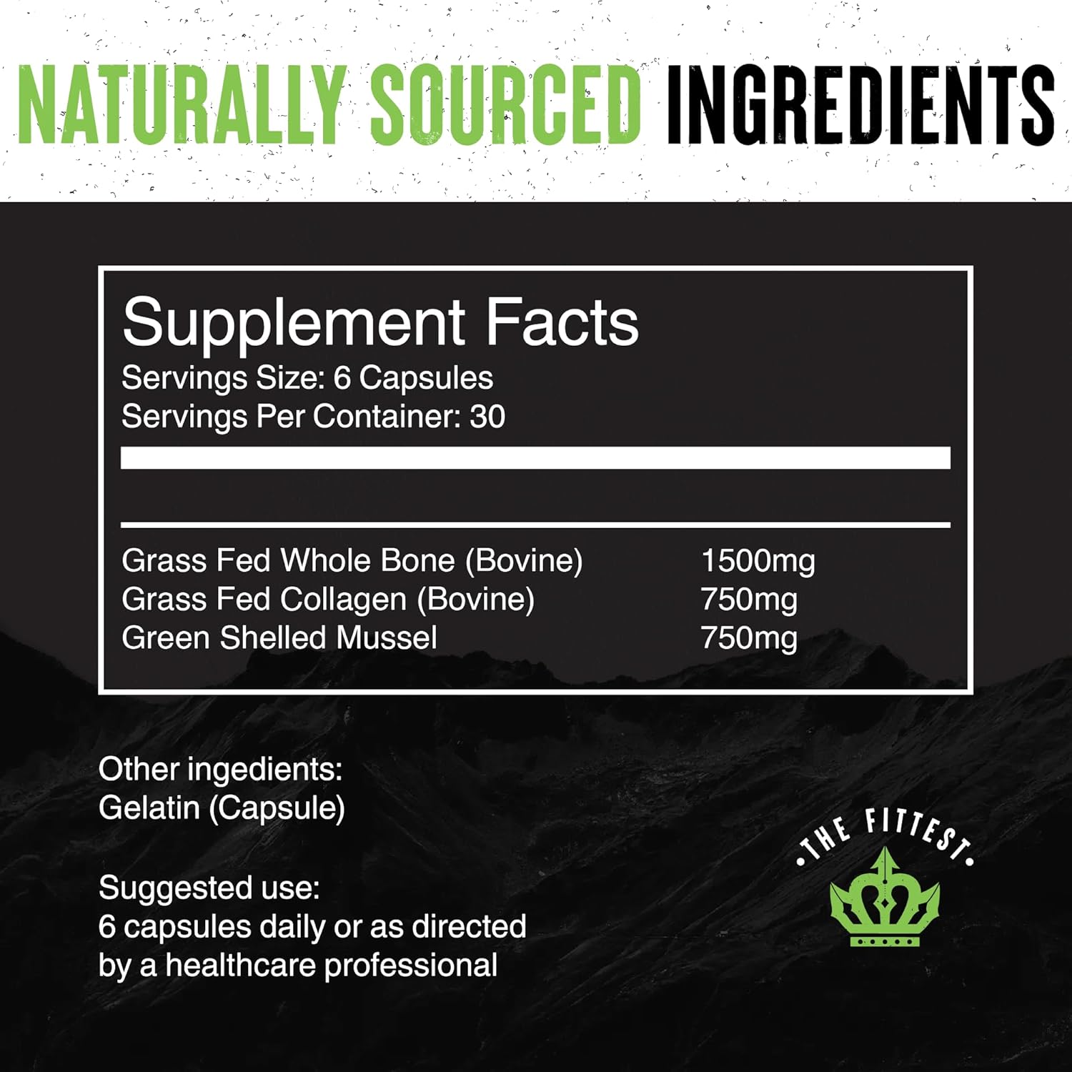 Ultimate Green Lipped Mussel Supplement with Bovine Cartilage and Bone for Healthy Joints, Bones, and Collagen - Types 1, 2, 3, 5, 10 | The Fittest