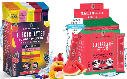 Ultimate Hydration Bundle: Multivitamin & Electrolytes Powder Packets - Watermelon Flavor, Sugar-Free, Zero Calories, Travel-Ready
