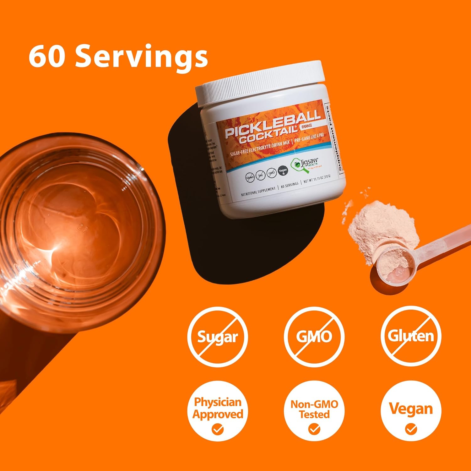 Ultimate Jigsaw Health Bundle: Magnesium w/SRT® 240ct. + Pickleball Cocktail (Orange, 60 Servings)