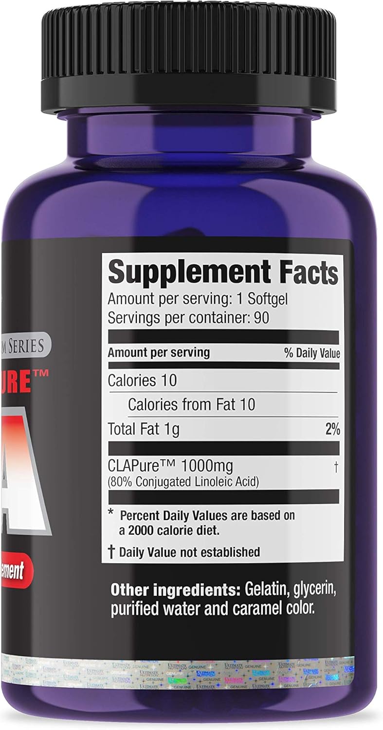 Ultimate Nutrition CLA Pure Supplement for Metabolism Support - 1000mg Softgels - 90 Count