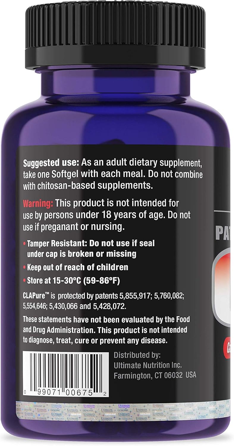 Ultimate Nutrition CLA Pure Supplement for Metabolism Support - 1000mg Softgels - 90 Count