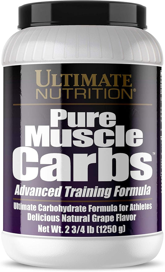 Ultimate Nutrition Pure Muscle Carbs Complex Carb Powder for Energy - No Fat, No Cholesterol - Grape 2.75 lbs