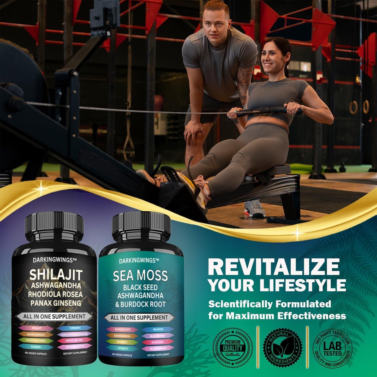 Ultimate Sea Moss and Shilajit Supplement Bundle with Black Seed Oil, Ashwagandha, Rhodiola Rosea, Panax Ginseng - 9000mg Shilajit, 3000mg Sea Moss