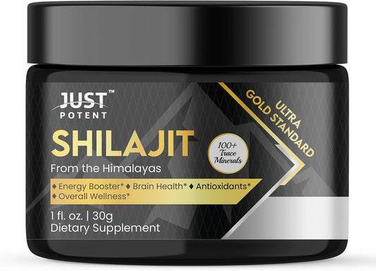 Ultra Gold Standard Shilajit Resin Supplement - 100+ Trace Minerals, 600mg Per Serving, Fulvic & Humic Acids - Boost Brain Health, Energy, Antioxidant Benefits, Overall Wellness - 50 Servings