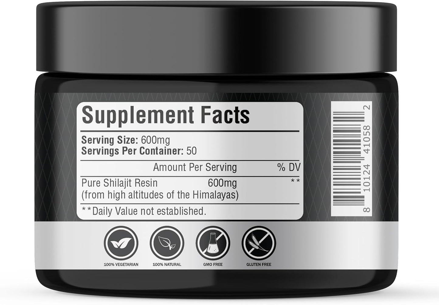 Ultra Gold Standard Shilajit Resin Supplement - 100+ Trace Minerals, 600mg Per Serving, Fulvic & Humic Acids - Boost Brain Health, Energy, Antioxidant Benefits, Overall Wellness - 50 Servings