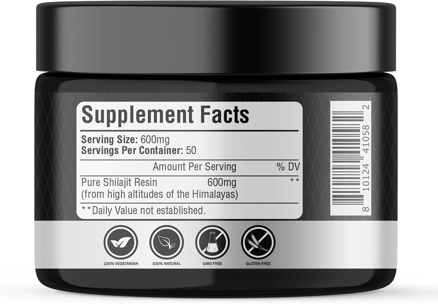 Ultra Gold Standard Shilajit Resin Supplement - 100+ Trace Minerals, 600mg Per Serving, Fulvic & Humic Acids - Boost Brain Health, Energy, Antioxidant Benefits, Overall Wellness - 50 Servings
