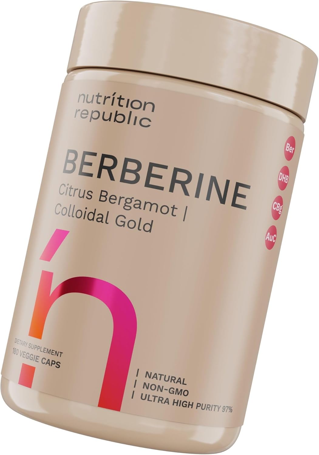 Ultra High Potency Berberine Complex Supplement with Citrus Bergamot & Colloidal Gold - 1450mg Dihydroberberine Formula