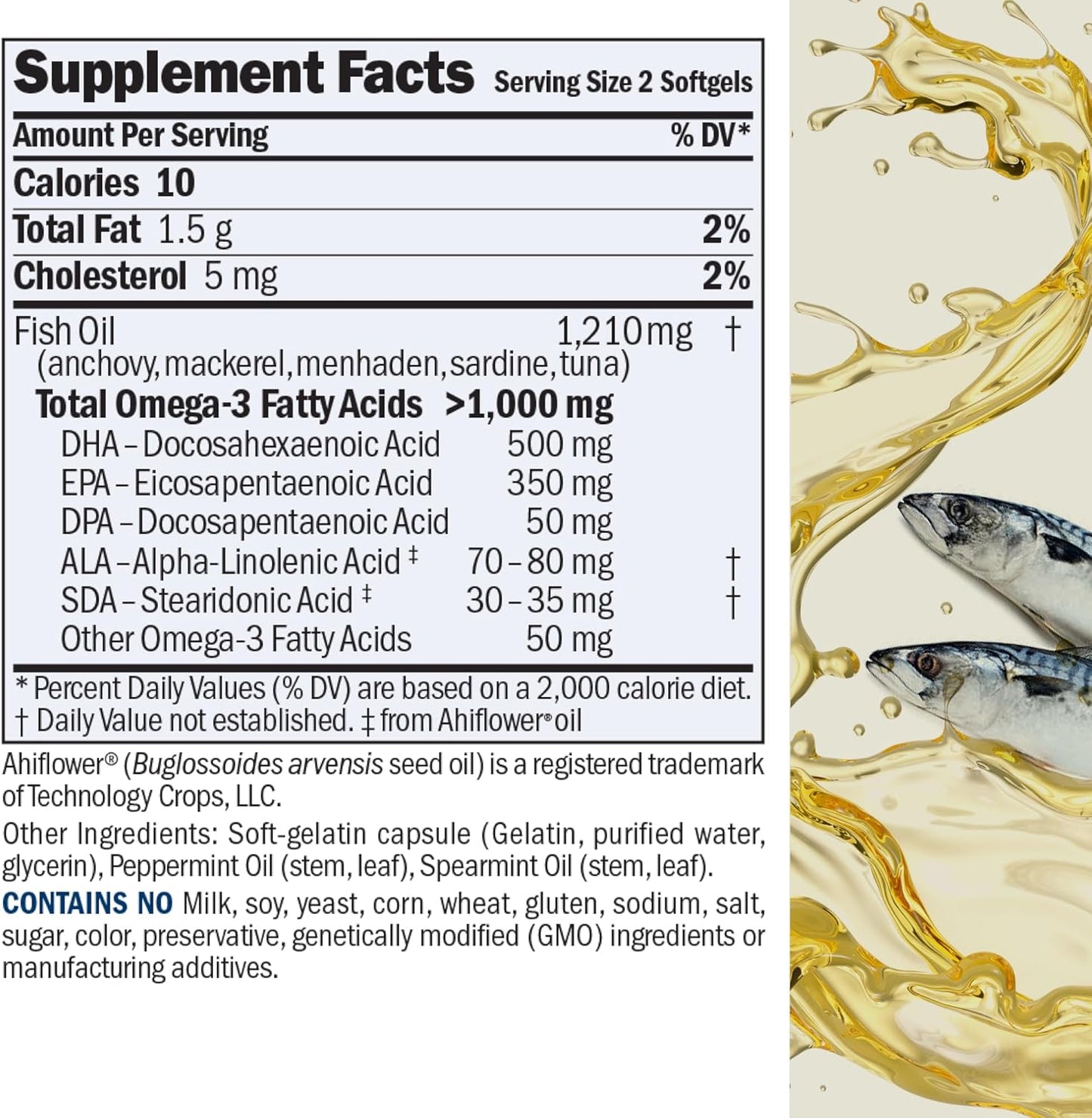 Ultra-Pure Maximum Essential Omega-3 Mint Softgels - High DHA, No Contaminants or Mercury - Small, Easy to Swallow Omega-3 Oils