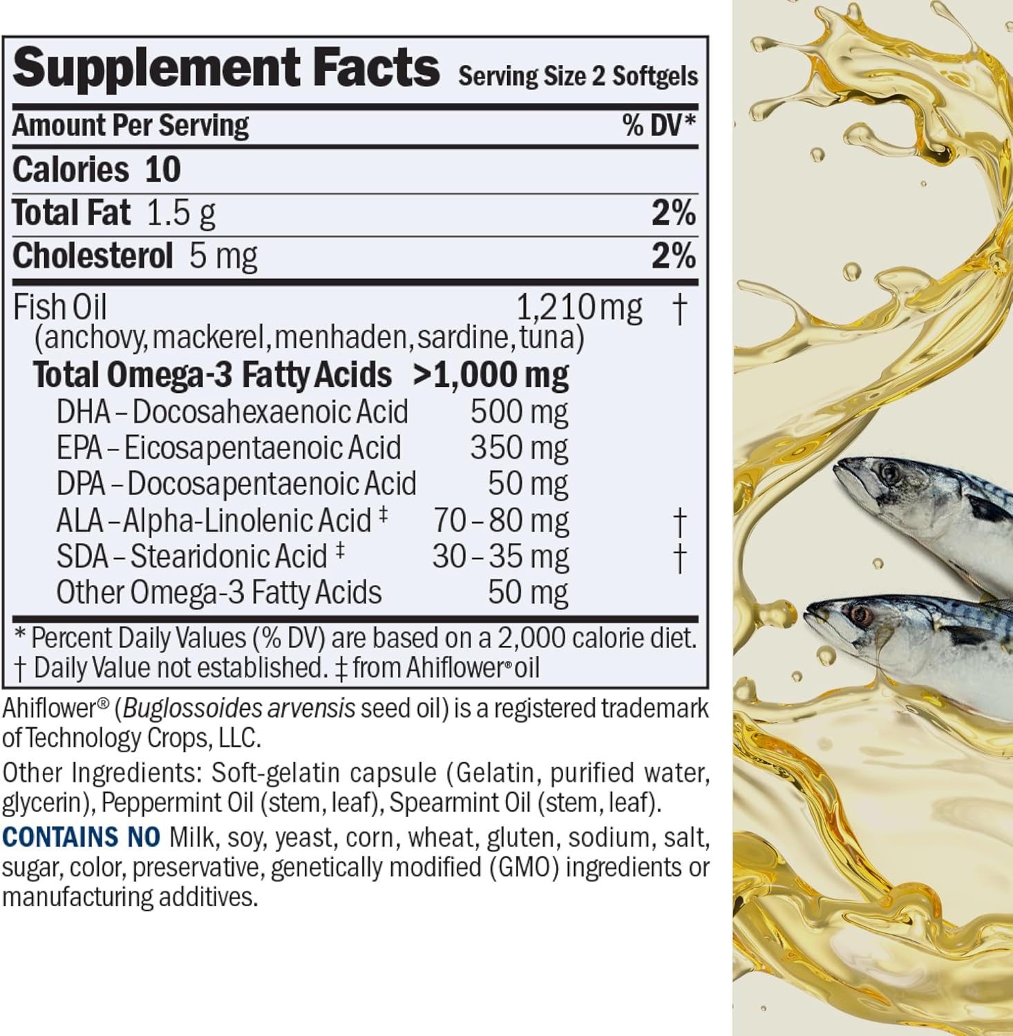 Ultra-Pure Maximum Essential Omega-3 Mint Softgels - High DHA, No Contaminants or Mercury - Small, Easy to Swallow Omega-3 Oils