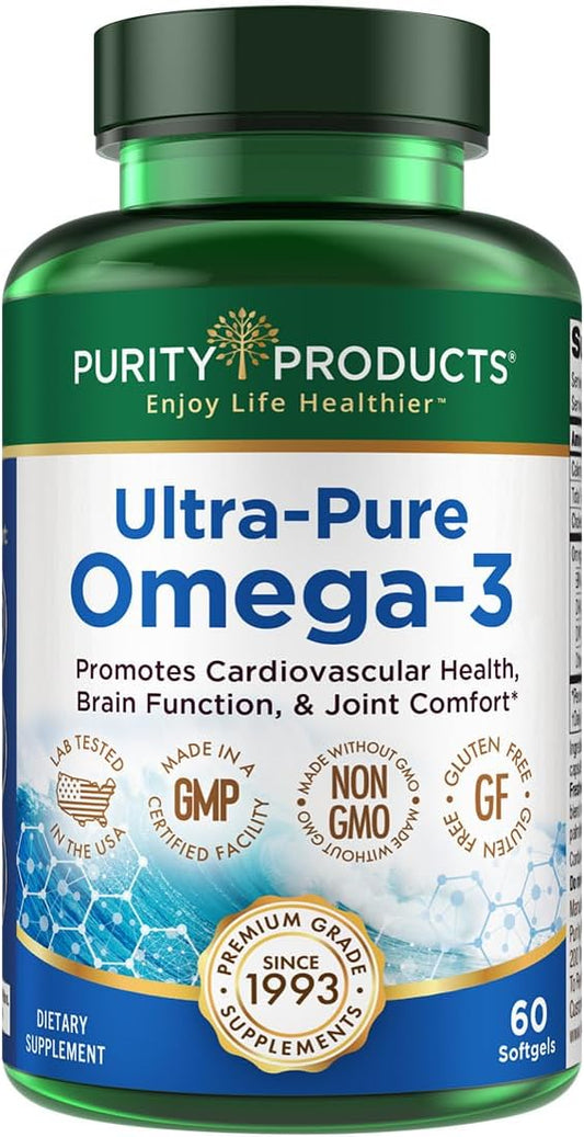 Ultra Pure Omega 3 Softgels - 60 Count by Purity Products - BoostGo Australia