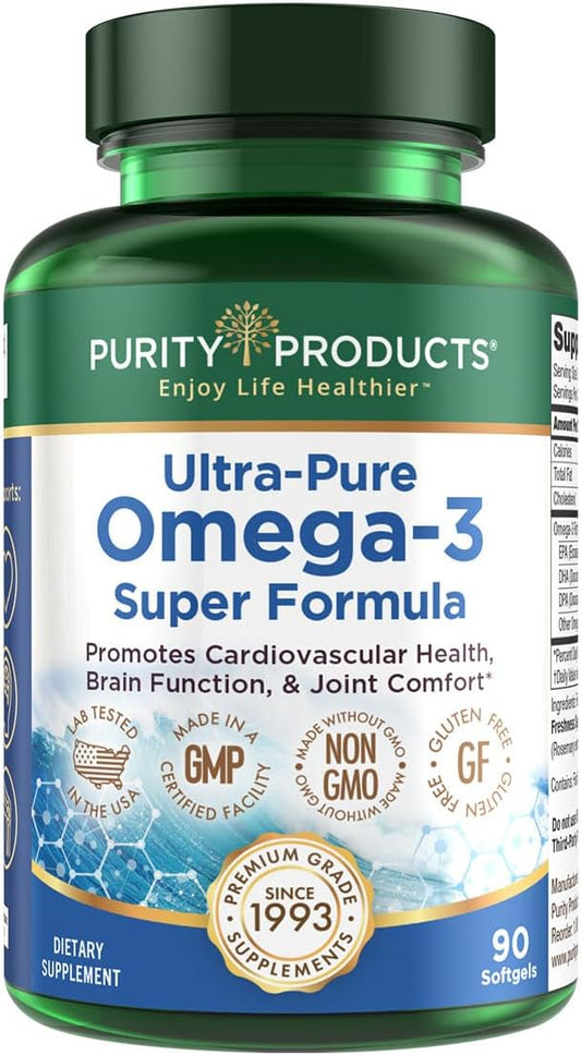 Ultra Pure Omega 3 Super Formula Softgels - 90 Count by Purity Products - BoostGo Australia
