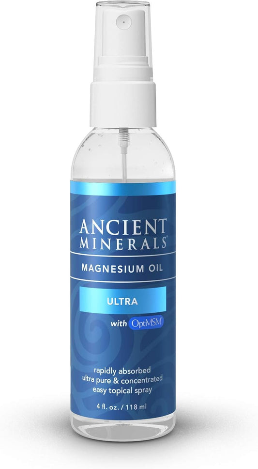 Ultra Pure Zechstein Magnesium Oil Spray with OptiMSM - Topical Magnesium Chloride (4oz)